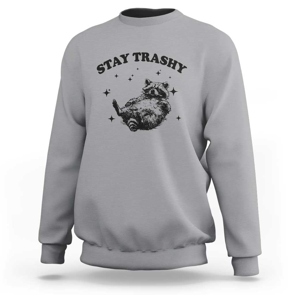 Funny Raccoon Meme Sweatshirt Stay Trashy