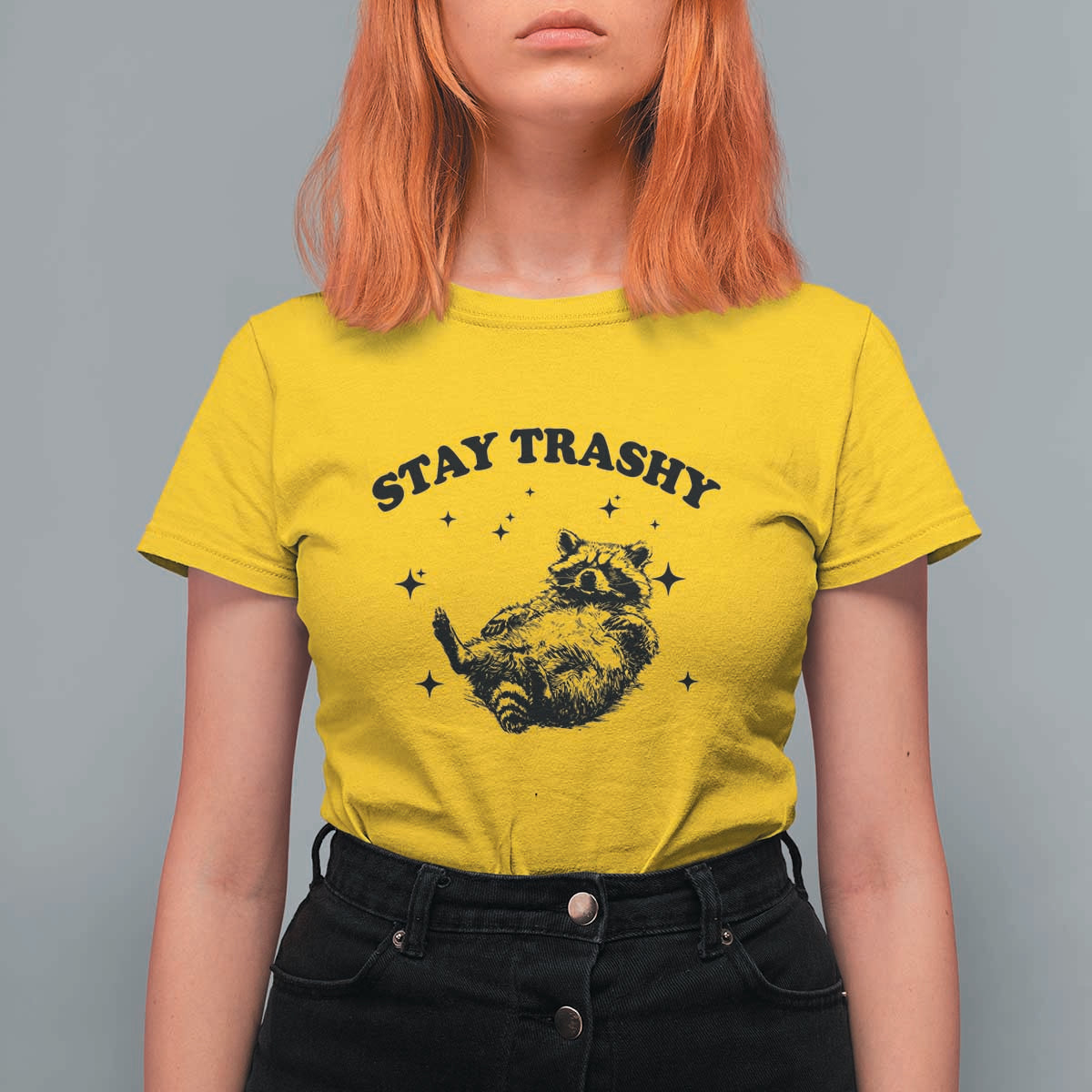 Funny Raccoon Meme T Shirt For Women Stay Trashy