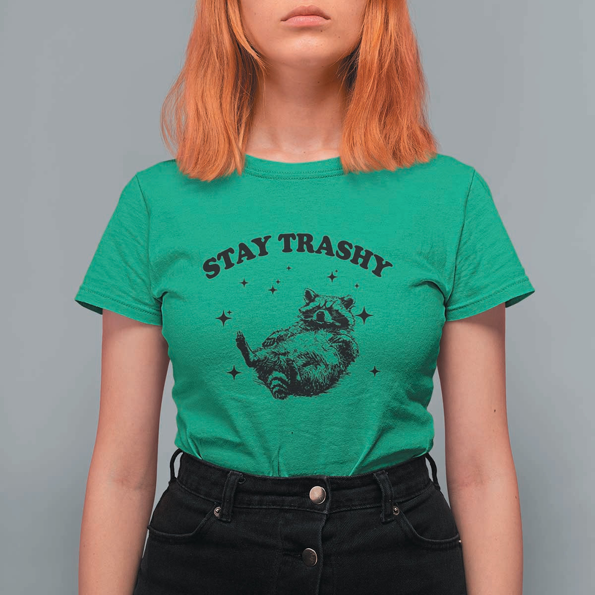 Funny Raccoon Meme T Shirt For Women Stay Trashy