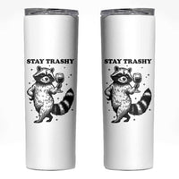 Stay Trashy Raccoon Skinny Tumbler Funny Raccoon Drinking Wine Meme