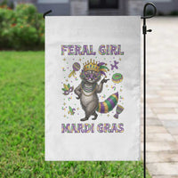 Mardi Gras Raccoon Garden Flag Feral Girl Mardi Gras