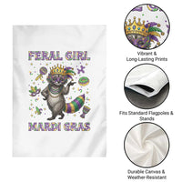 Mardi Gras Raccoon Garden Flag Feral Girl Mardi Gras