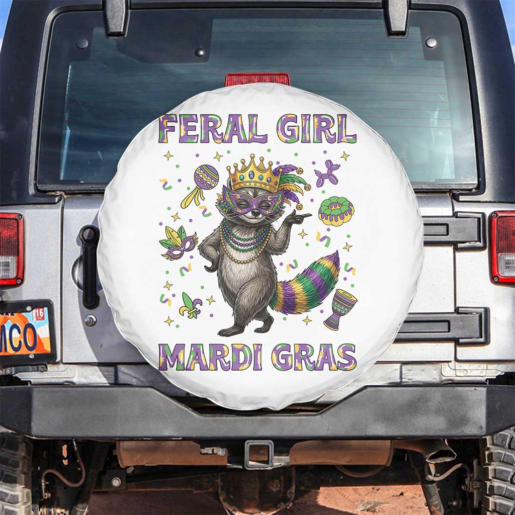 Mardi Gras Raccoon Spare Tire Cover Feral Girl Mardi Gras