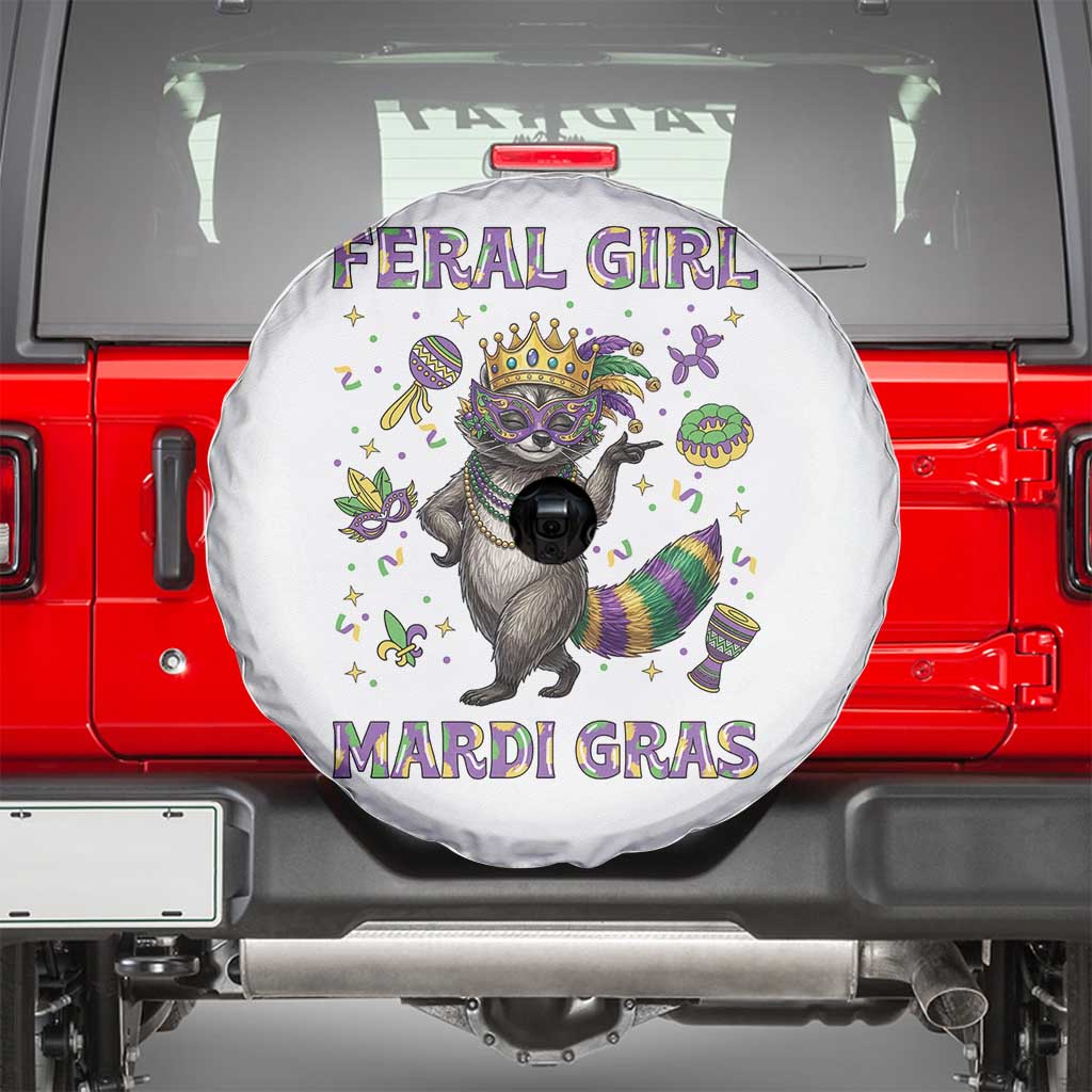 Mardi Gras Raccoon Spare Tire Cover Feral Girl Mardi Gras