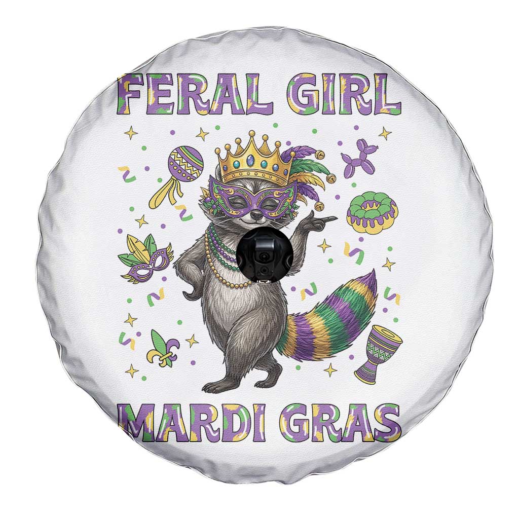 Mardi Gras Raccoon Spare Tire Cover Feral Girl Mardi Gras