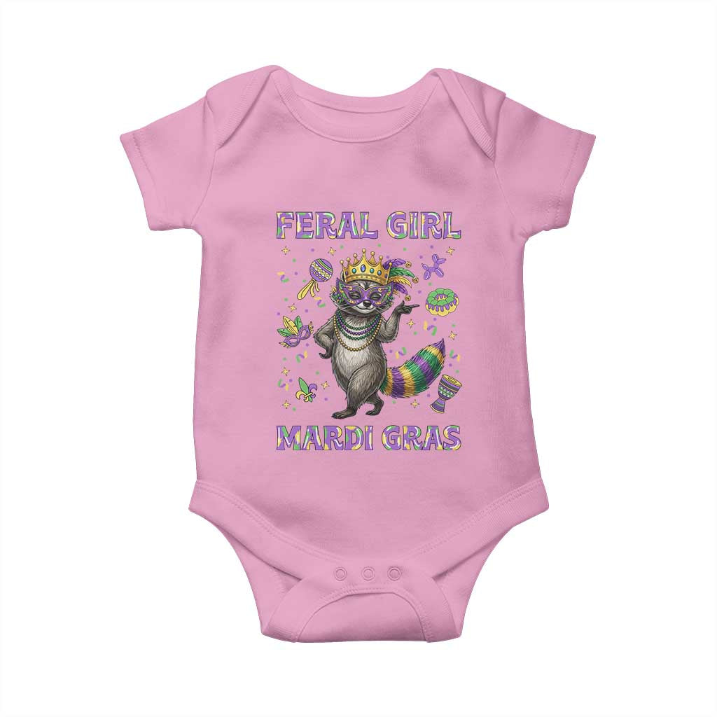 Mardi Gras Raccoon Baby Onesie Feral Girl Mardi Gras