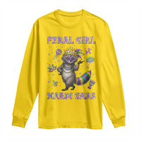 Mardi Gras Raccoon Long Sleeve Shirt Feral Girl Mardi Gras