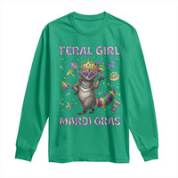 Mardi Gras Raccoon Long Sleeve Shirt Feral Girl Mardi Gras