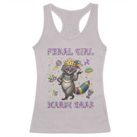 Mardi Gras Raccoon Racerback Tank Top Feral Girl Mardi Gras