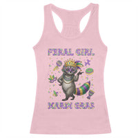 Mardi Gras Raccoon Racerback Tank Top Feral Girl Mardi Gras