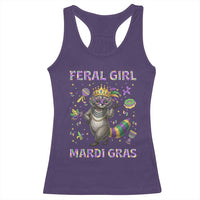 Mardi Gras Raccoon Racerback Tank Top Feral Girl Mardi Gras