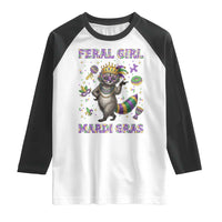 Mardi Gras Raccoon Raglan Shirt Feral Girl Mardi Gras
