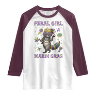 Mardi Gras Raccoon Raglan Shirt Feral Girl Mardi Gras