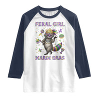 Mardi Gras Raccoon Raglan Shirt Feral Girl Mardi Gras