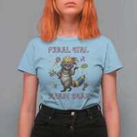 Mardi Gras Raccoon T Shirt For Women Feral Girl Mardi Gras