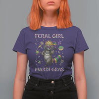 Mardi Gras Raccoon T Shirt For Women Feral Girl Mardi Gras