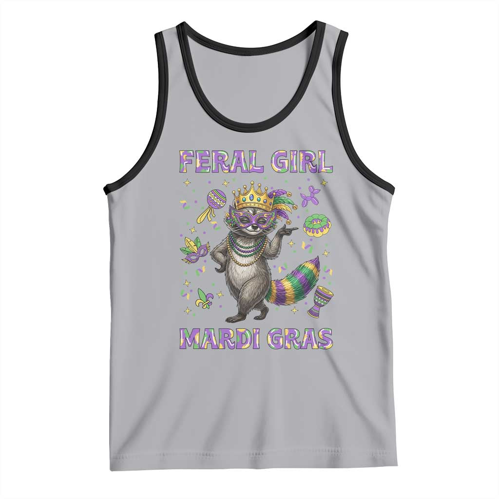 Mardi Gras Raccoon Tank Top Feral Girl Mardi Gras