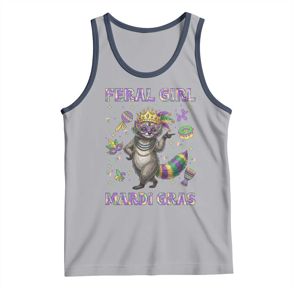 Mardi Gras Raccoon Tank Top Feral Girl Mardi Gras