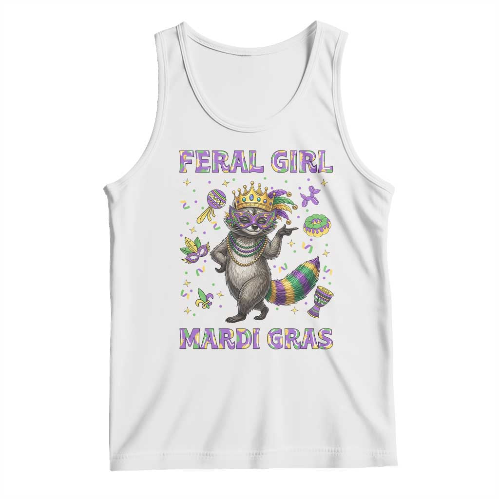 Mardi Gras Raccoon Tank Top Feral Girl Mardi Gras