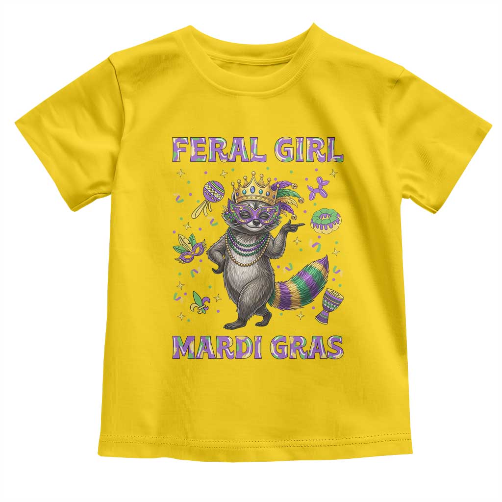 Mardi Gras Raccoon Toddler T Shirt Feral Girl Mardi Gras