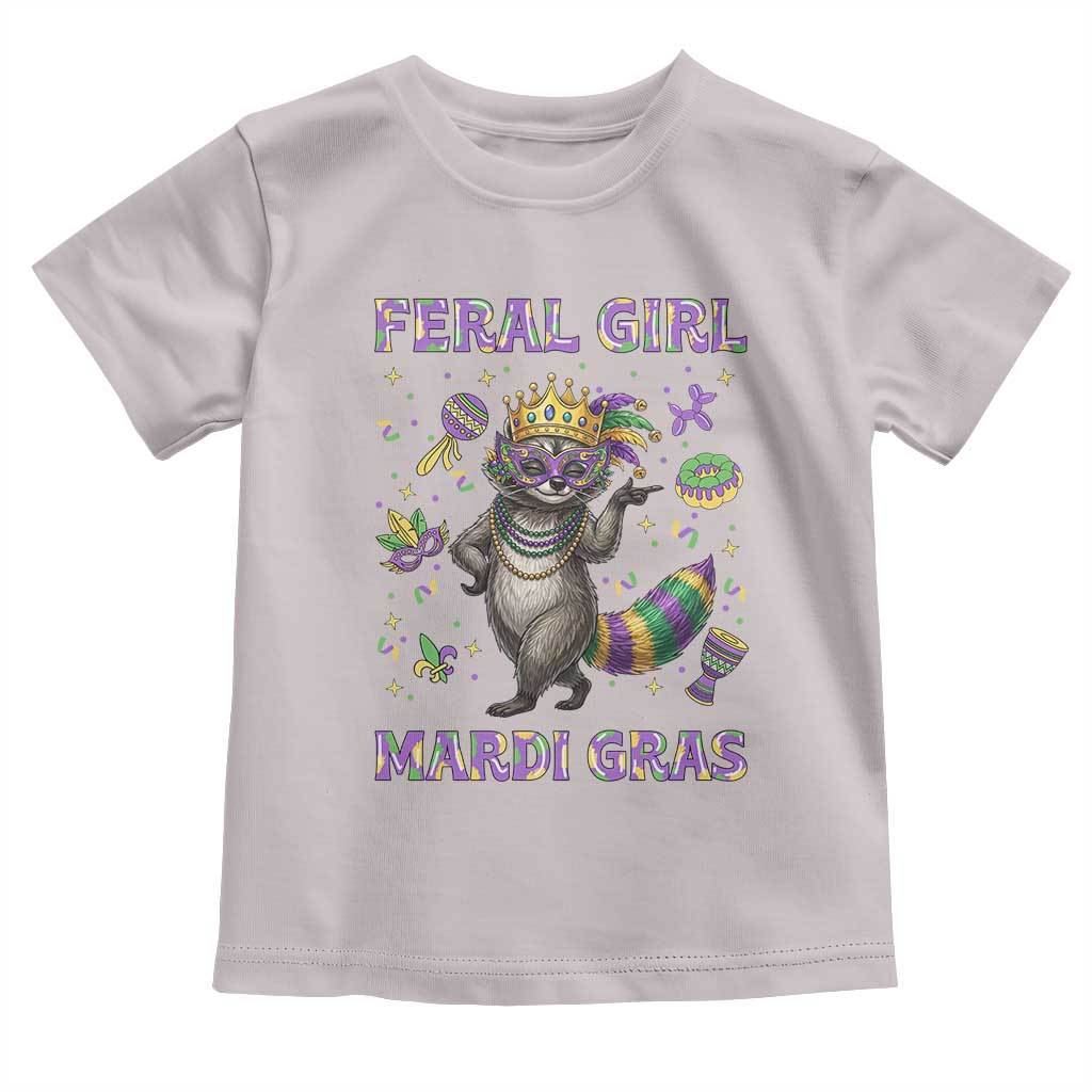 Mardi Gras Raccoon Toddler T Shirt Feral Girl Mardi Gras