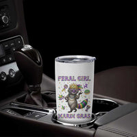 Mardi Gras Raccoon Tumbler Cup Feral Girl Mardi Gras