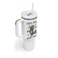 Mardi Gras Raccoon Tumbler With Handle Feral Girl Mardi Gras