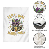 Mardi Gras Raccoon Garden Flag Feral Girl Mardi Gras Trash Panda