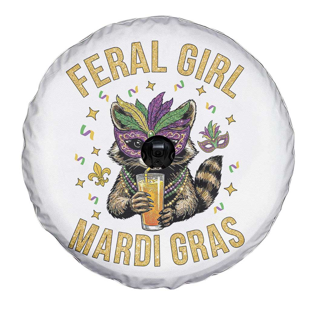 Mardi Gras Raccoon Spare Tire Cover Feral Girl Mardi Gras Trash Panda