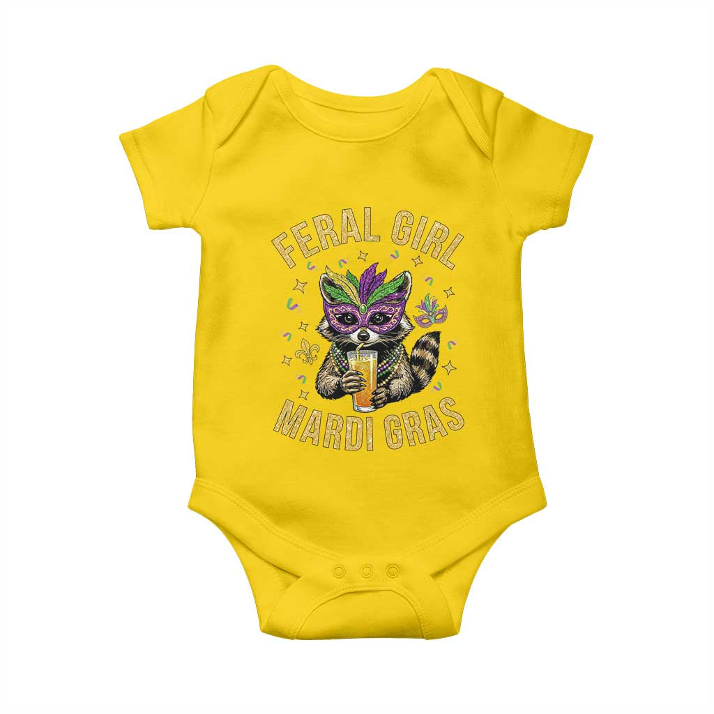 Mardi Gras Raccoon Baby Onesie Feral Girl Mardi Gras Trash Panda
