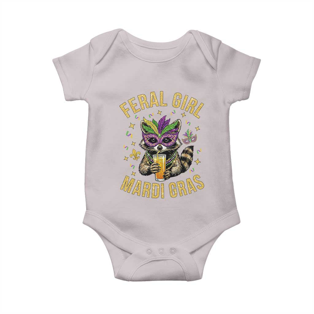 Mardi Gras Raccoon Baby Onesie Feral Girl Mardi Gras Trash Panda