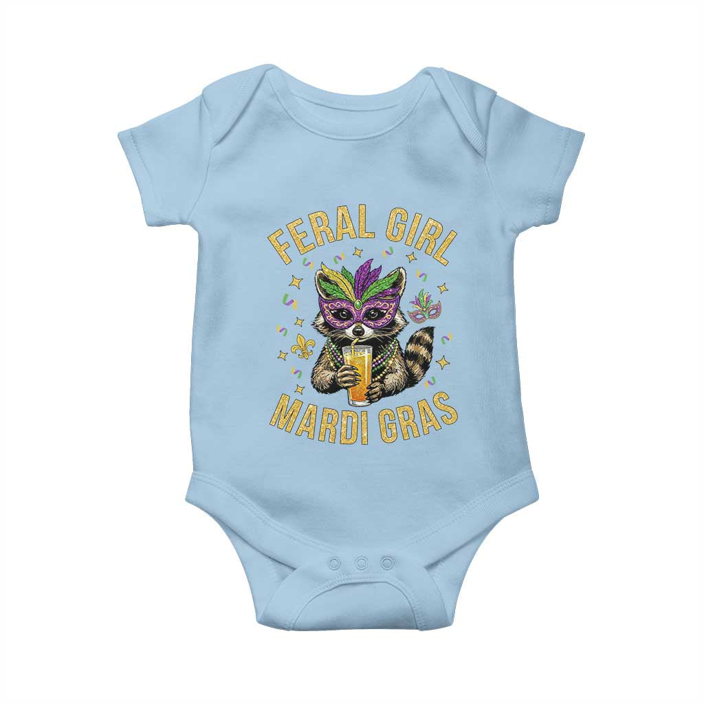 Mardi Gras Raccoon Baby Onesie Feral Girl Mardi Gras Trash Panda