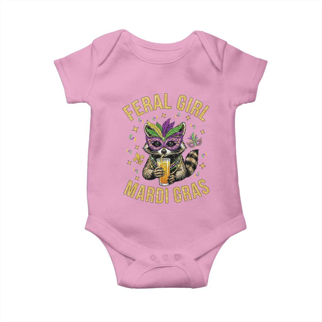 Mardi Gras Raccoon Baby Onesie Feral Girl Mardi Gras Trash Panda