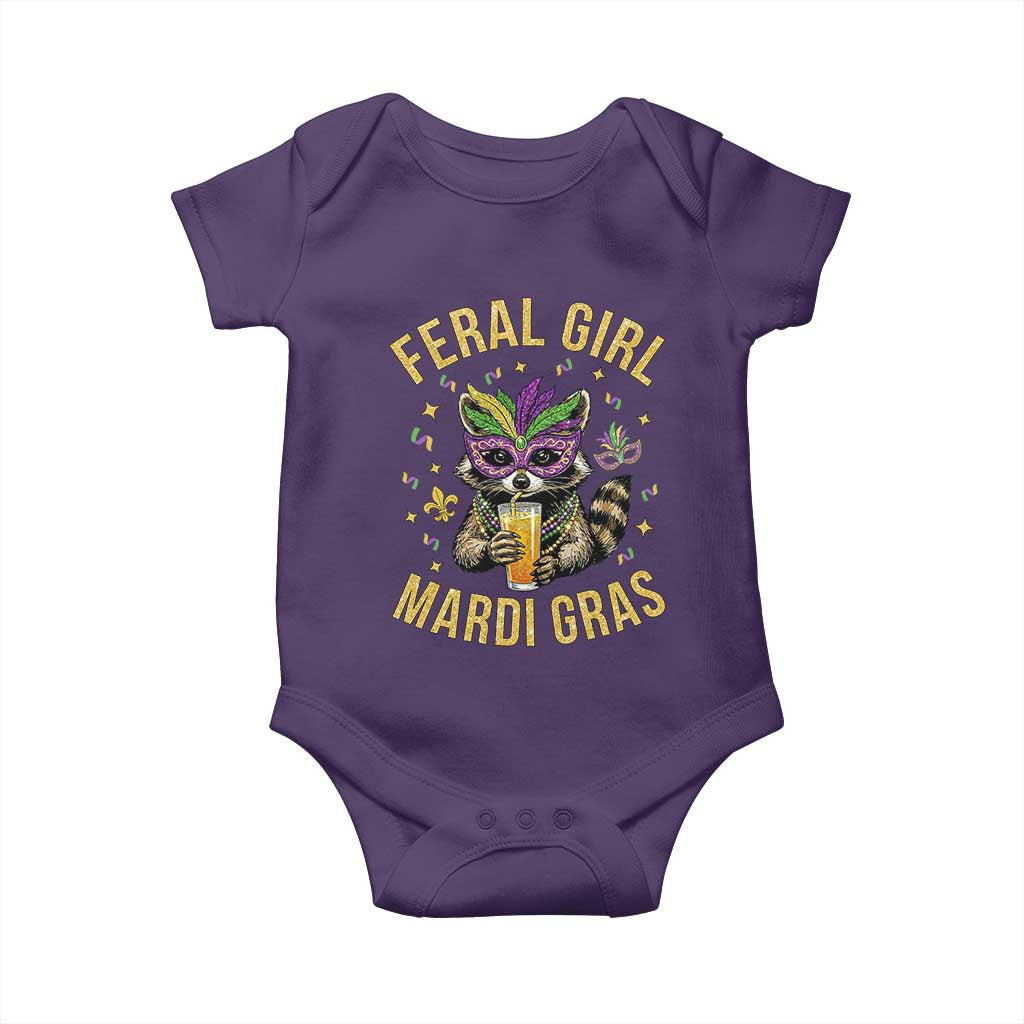 Mardi Gras Raccoon Baby Onesie Feral Girl Mardi Gras Trash Panda