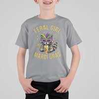 Mardi Gras Raccoon T Shirt For Kid Feral Girl Mardi Gras Trash Panda