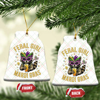 Mardi Gras Raccoon Ceramic Ornament Feral Girl Mardi Gras Trash Panda