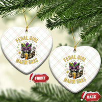 Mardi Gras Raccoon Ceramic Ornament Feral Girl Mardi Gras Trash Panda