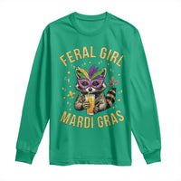 Mardi Gras Raccoon Long Sleeve Shirt Feral Girl Mardi Gras Trash Panda