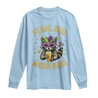 Mardi Gras Raccoon Long Sleeve Shirt Feral Girl Mardi Gras Trash Panda