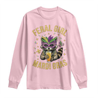 Mardi Gras Raccoon Long Sleeve Shirt Feral Girl Mardi Gras Trash Panda