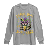 Mardi Gras Raccoon Long Sleeve Shirt Feral Girl Mardi Gras Trash Panda