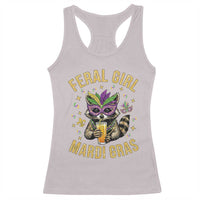 Mardi Gras Raccoon Racerback Tank Top Feral Girl Mardi Gras Trash Panda