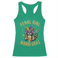 Mardi Gras Raccoon Racerback Tank Top Feral Girl Mardi Gras Trash Panda