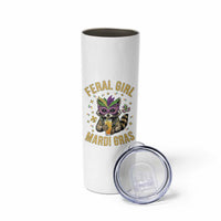 Mardi Gras Raccoon Skinny Tumbler Feral Girl Mardi Gras Trash Panda