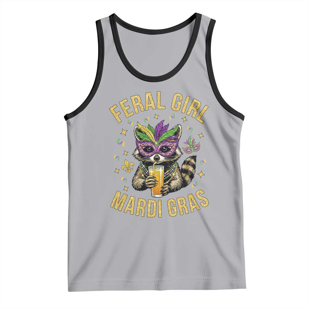 Mardi Gras Raccoon Tank Top Feral Girl Mardi Gras Trash Panda