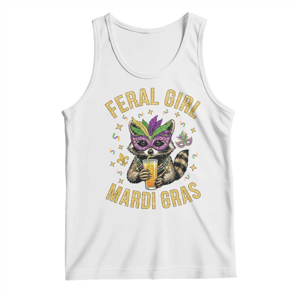 Mardi Gras Raccoon Tank Top Feral Girl Mardi Gras Trash Panda