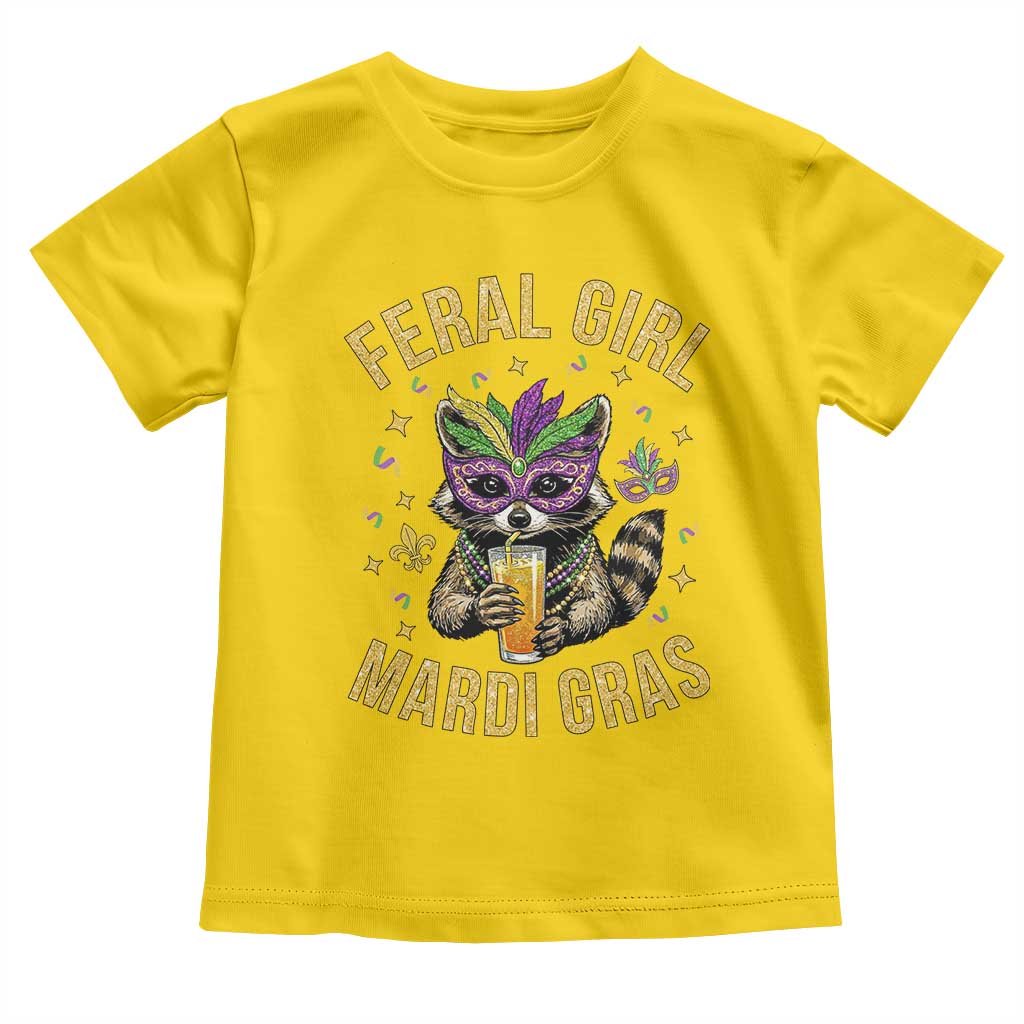Mardi Gras Raccoon Toddler T Shirt Feral Girl Mardi Gras Trash Panda