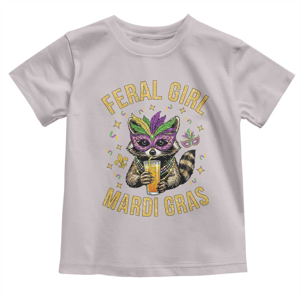 Mardi Gras Raccoon Toddler T Shirt Feral Girl Mardi Gras Trash Panda