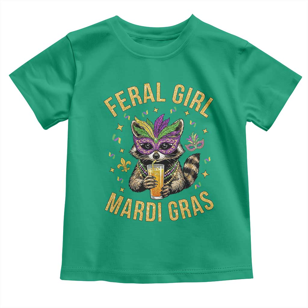 Mardi Gras Raccoon Toddler T Shirt Feral Girl Mardi Gras Trash Panda