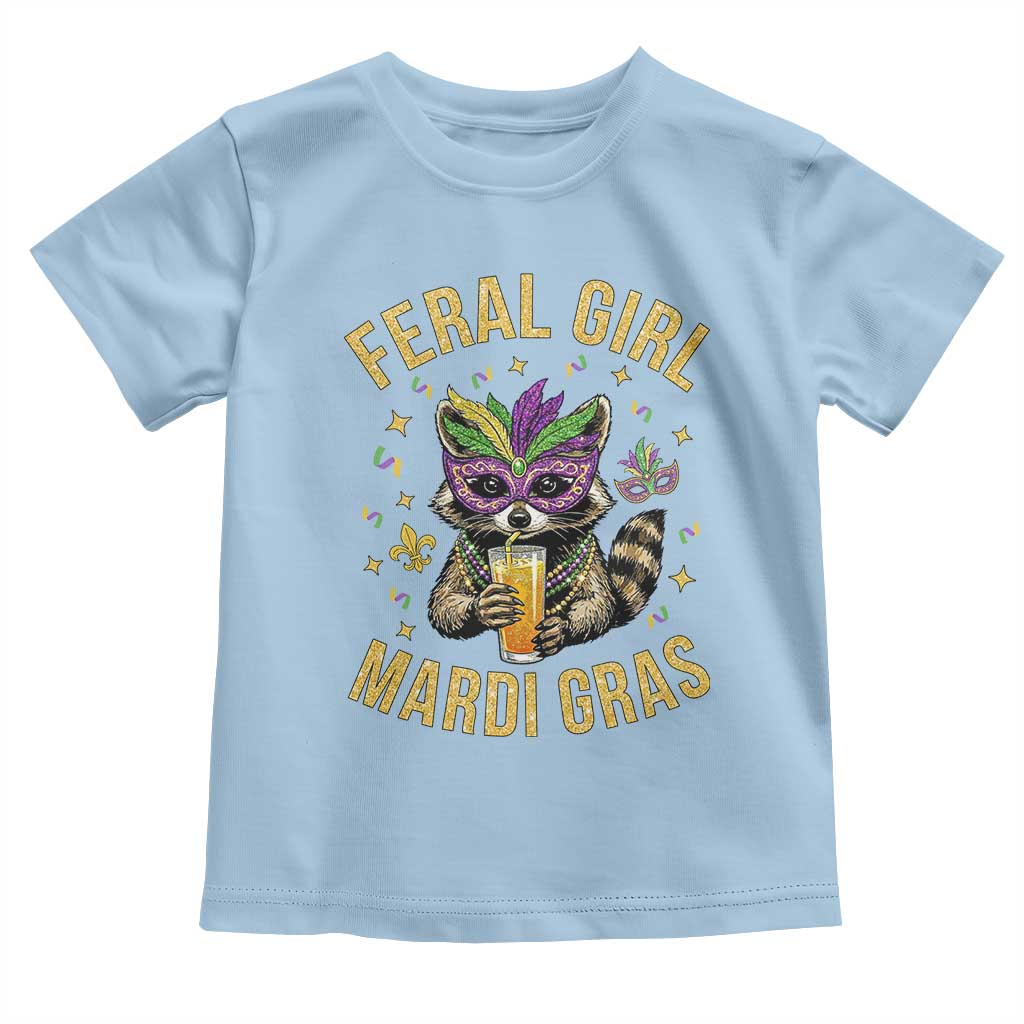 Mardi Gras Raccoon Toddler T Shirt Feral Girl Mardi Gras Trash Panda